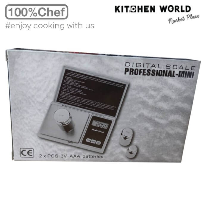 เครื่องชั่งวัตถุดิบขนาดพกพา 100% Chef 130/0001 เริ่มต้น 0.01 กรัม
